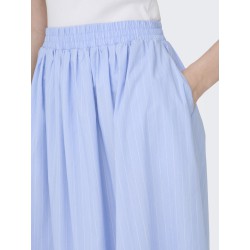 JDY Mio Højtaljede Midi Nederdel - Cashmere Blue / Cloud Dancer