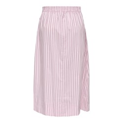 JDY Mio Højtaljede Midi Nederdel - Chalk Pink / Fig