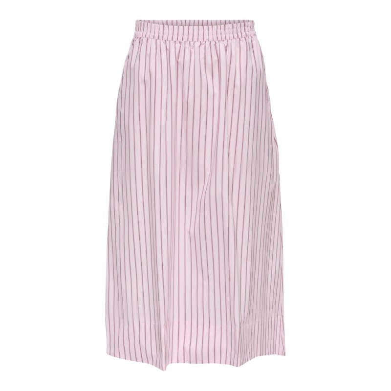 JDY Mio Højtaljede Midi Nederdel - Chalk Pink / Fig