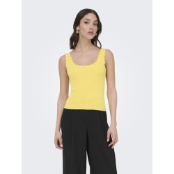 JDY Nanna Scallip Edge Strik Top - Pale Banana