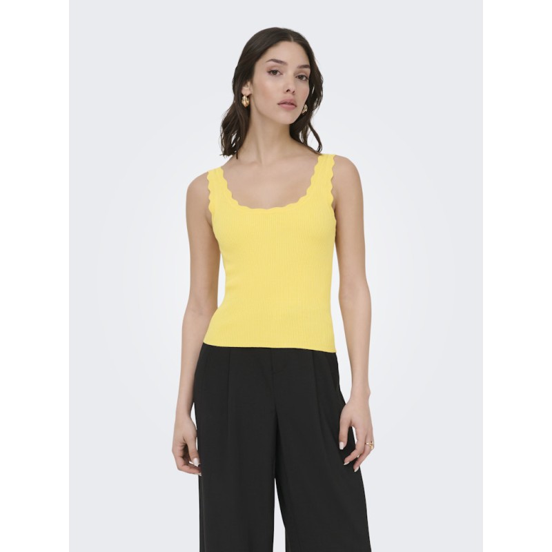 JDY Nanna Scallip Edge Strik Top - Pale Banana