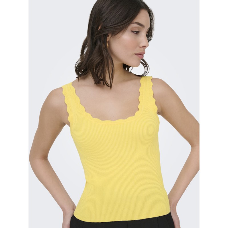 JDY Nanna Scallip Edge Strik Top - Pale Banana