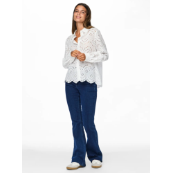 PIECES Vilde Langærmet Skjorte - Bright White