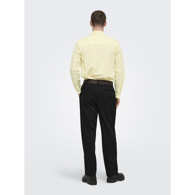 ONLY & SONS Caiden Hør Skjorte - Pastel Yellow