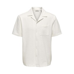 ONLY & SONS Kian Seersucker Kortærmet Skjorte - Cloud Dancer