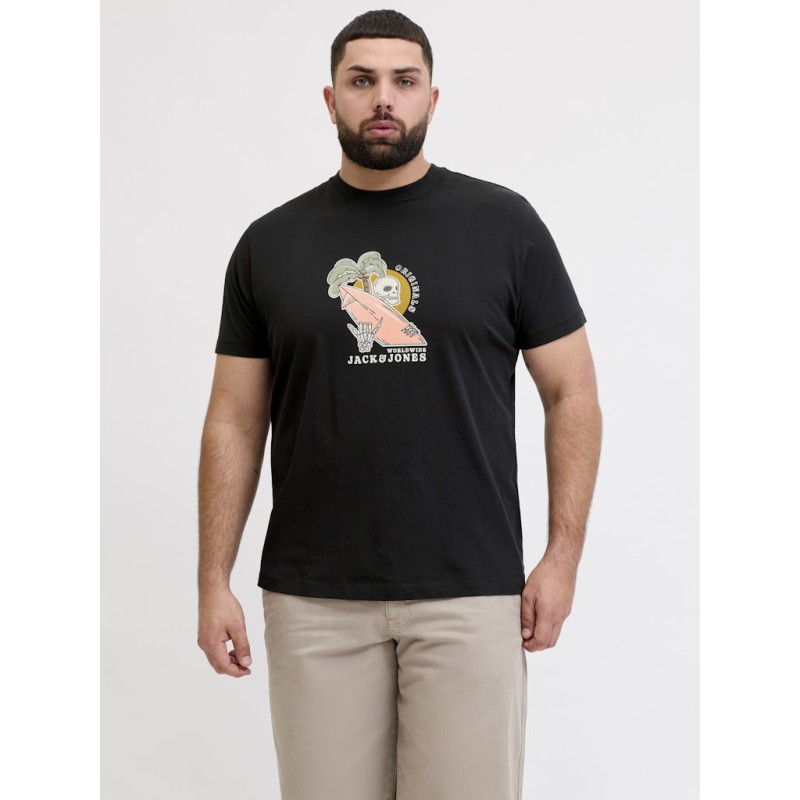 JACK & JONES Plus Cassis Skelet T-shirt - Sort