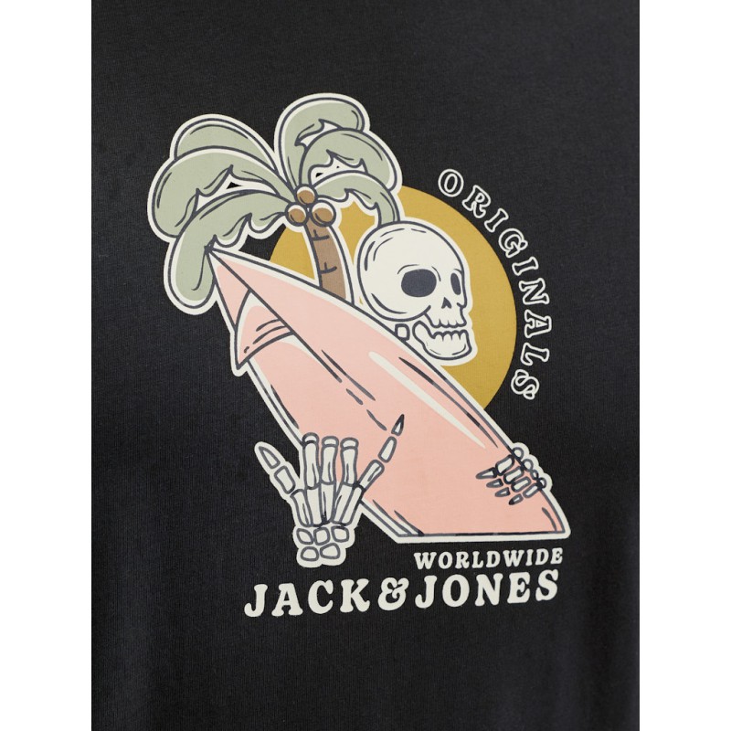 JACK & JONES Plus Cassis Skelet T-shirt - Sort