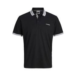 JACK & JONES PLUS Fusion light branding kortærmet polo -  Black