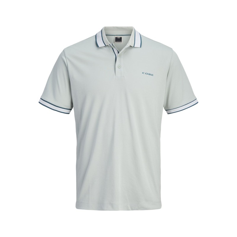 JACK & JONES PLUS Fusion light branding kortærmet polo -  Aqua Gray