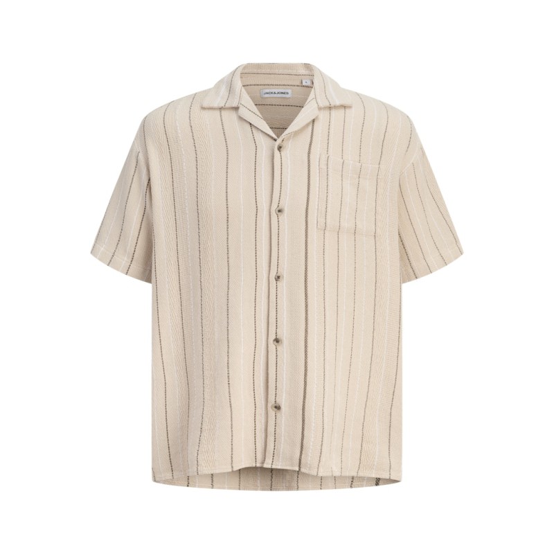 JACK & JONES Bradley kortærmet stribet skjorte - Moonbeam