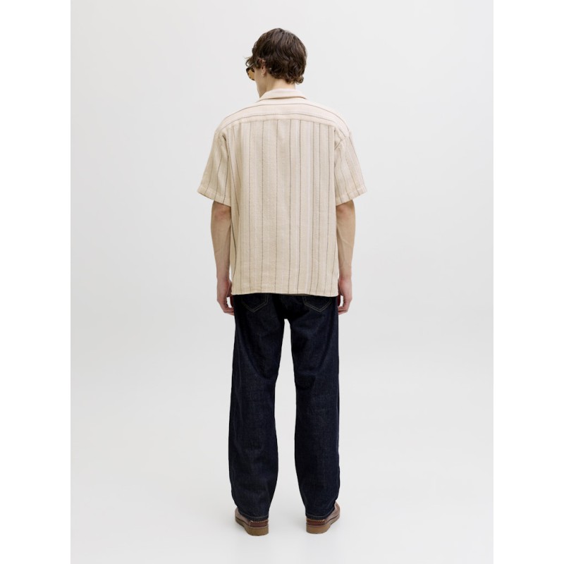 JACK & JONES Bradley kortærmet stribet skjorte - Moonbeam