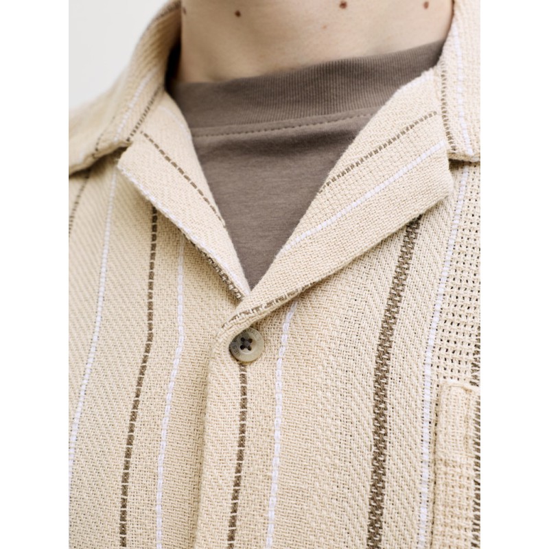 JACK & JONES Bradley kortærmet stribet skjorte - Moonbeam