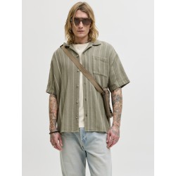 JACK & JONES Bradley kortærmet stribet skjorte - Vetiver