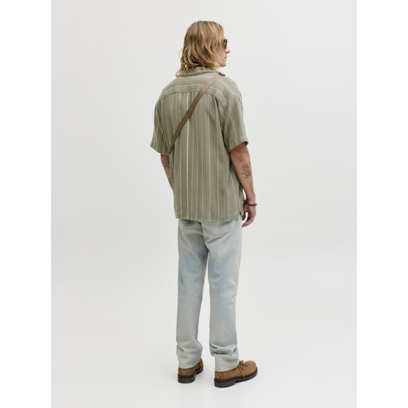 JACK & JONES Bradley kortærmet stribet skjorte - Vetiver