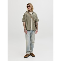 JACK & JONES Bradley kortærmet stribet skjorte - Vetiver