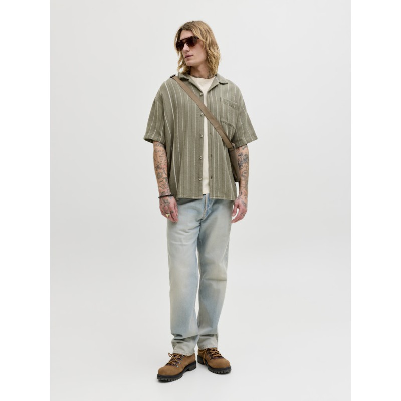 JACK & JONES Bradley kortærmet stribet skjorte - Vetiver