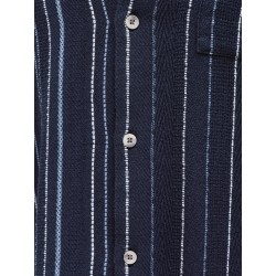 JACK & JONES Bradley kortærmet stribet skjorte - Navy Blazer