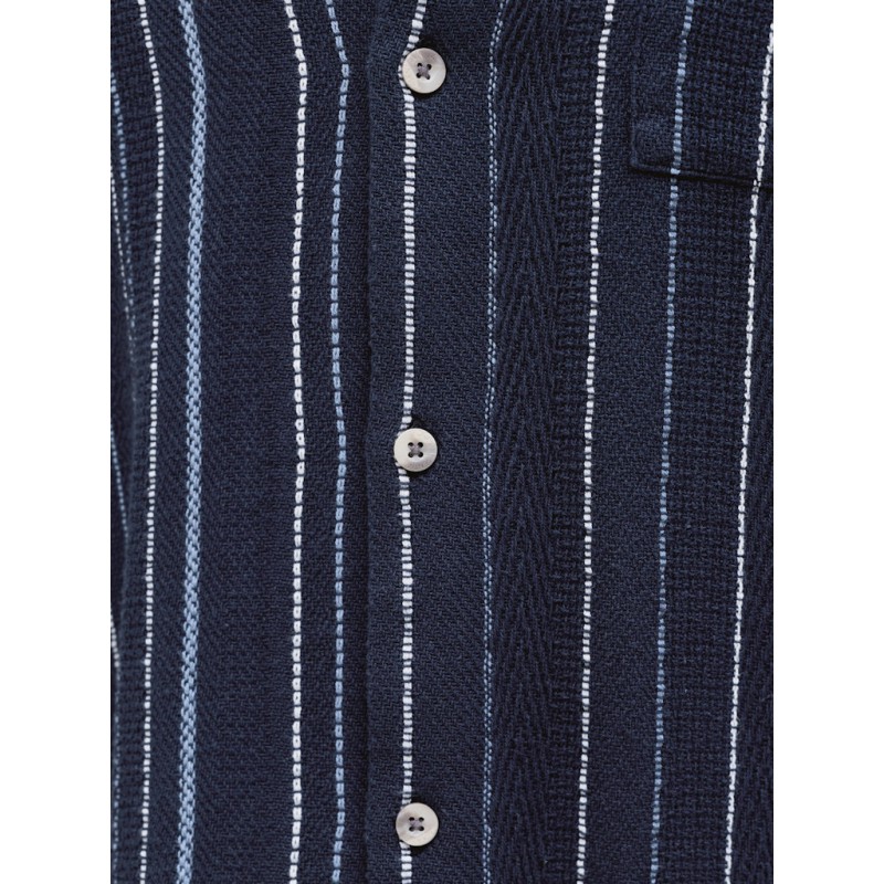 JACK & JONES Bradley kortærmet stribet skjorte - Navy Blazer