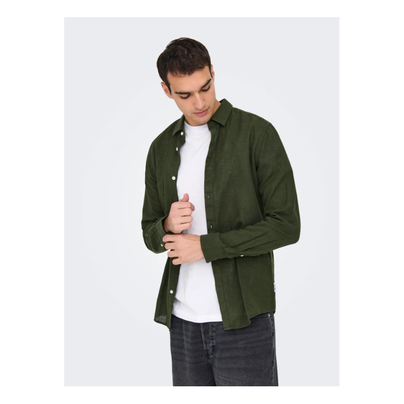 ONLY & SONS Caiden Hør Skjorte -Kambaba