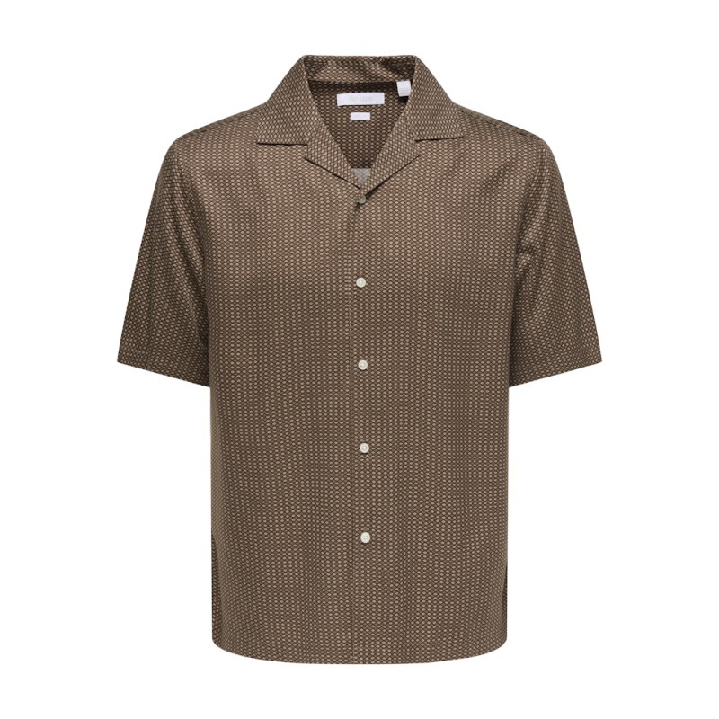 ONLY & SONS Peru Relaxed Kortærmet Skjorte -  Potting Soil