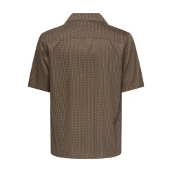 ONLY & SONS Peru Relaxed Kortærmet Skjorte -  Potting Soil