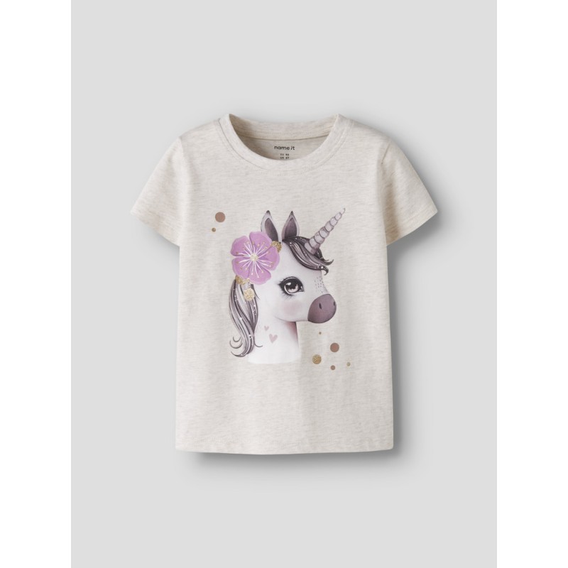 NAME IT Mini Jalisara Kortærmet Top - Peyote Melange