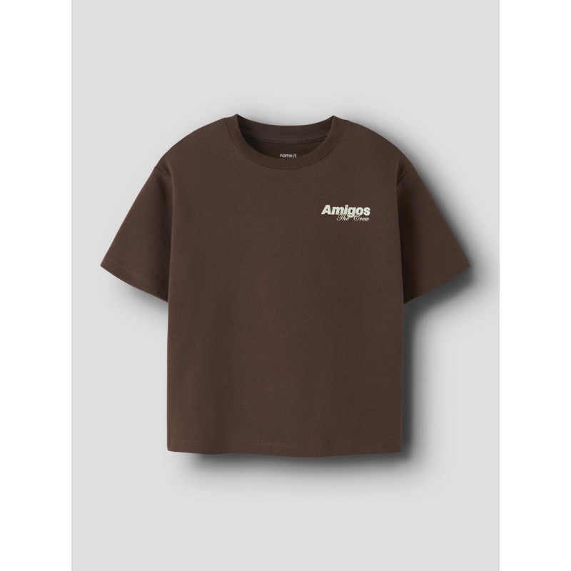 NAME IT KIDS Holle kortærmet t-shirt - Chestnut