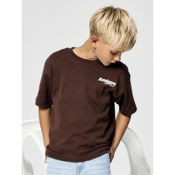 NAME IT KIDS Holle kortærmet t-shirt - Chestnut
