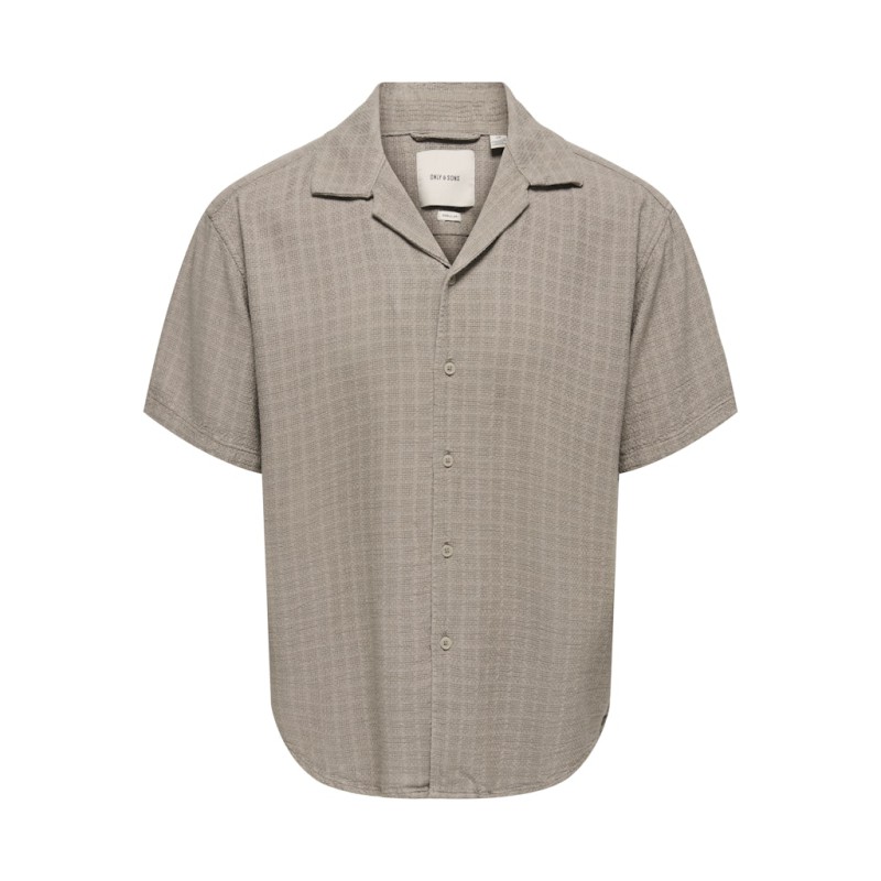 ONLY & SONS Latham Kortærmet Hør Resort Skjorte - Desert Taupe