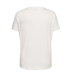 ONLY CARMAKOMA Fresh Kortærmet T-shirt - Cloud Dancer / Pineapple