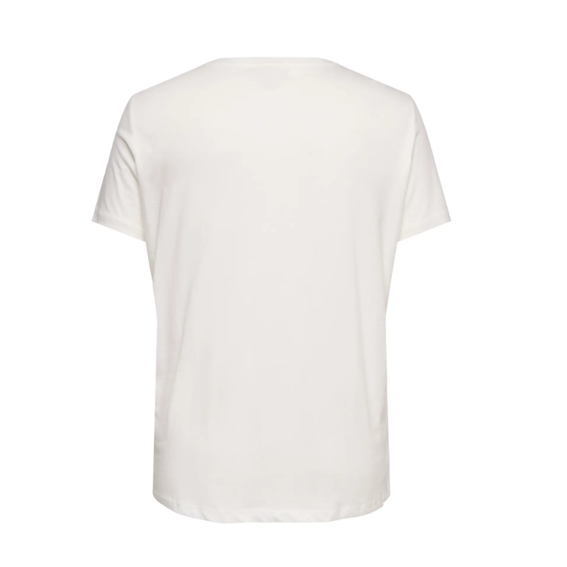 ONLY CARMAKOMA Fresh Kortærmet T-shirt - Cloud Dancer / Pineapple