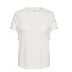 ONLY CARMAKOMA Fresh Kortærmet T-shirt - Cloud Dancer / Pineapple