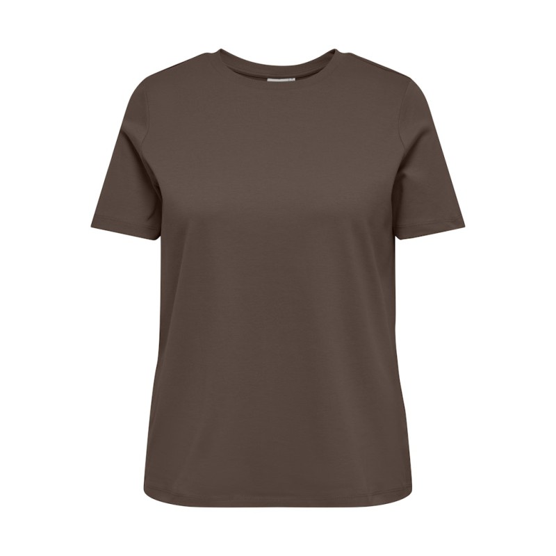 ONLY CARMAKOMA Jen Kortærmet Jeans T-shirt - Chocolate Martini