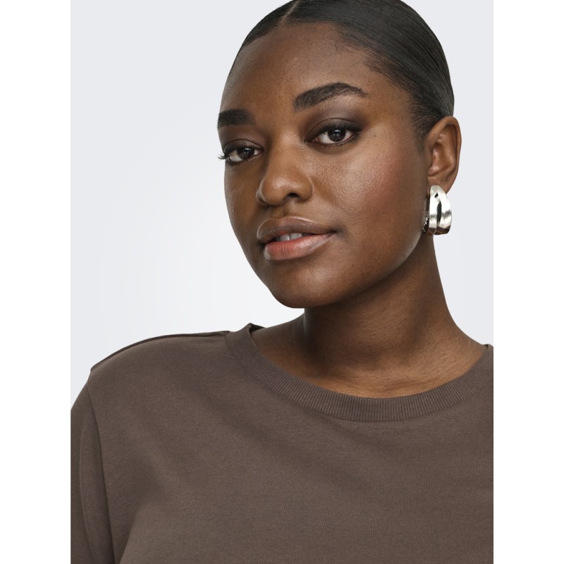 ONLY CARMAKOMA Jen Kortærmet Jeans T-shirt - Chocolate Martini