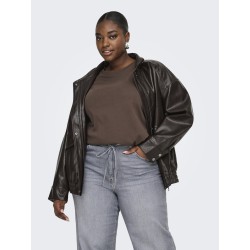 ONLY CARMAKOMA Jen Kortærmet Jeans T-shirt - Chocolate Martini