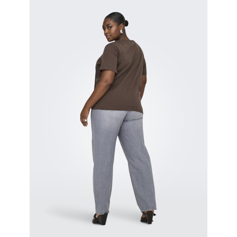 ONLY CARMAKOMA Jen Kortærmet Jeans T-shirt - Chocolate Martini