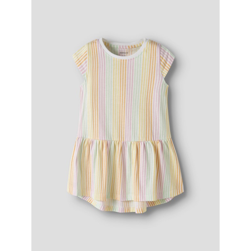 NAME IT MINI Vigga Capsl Kjole - Bright White Cool Stripe