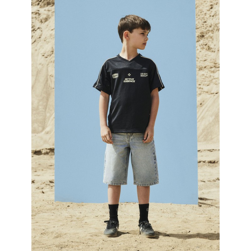 NAME IT KIDS Ryan Bermuda denim shorts - Light Blue Bleached Denim
