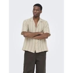 ONLY & SONS Walker Kortærmet resort Skjorte - Chinchilla