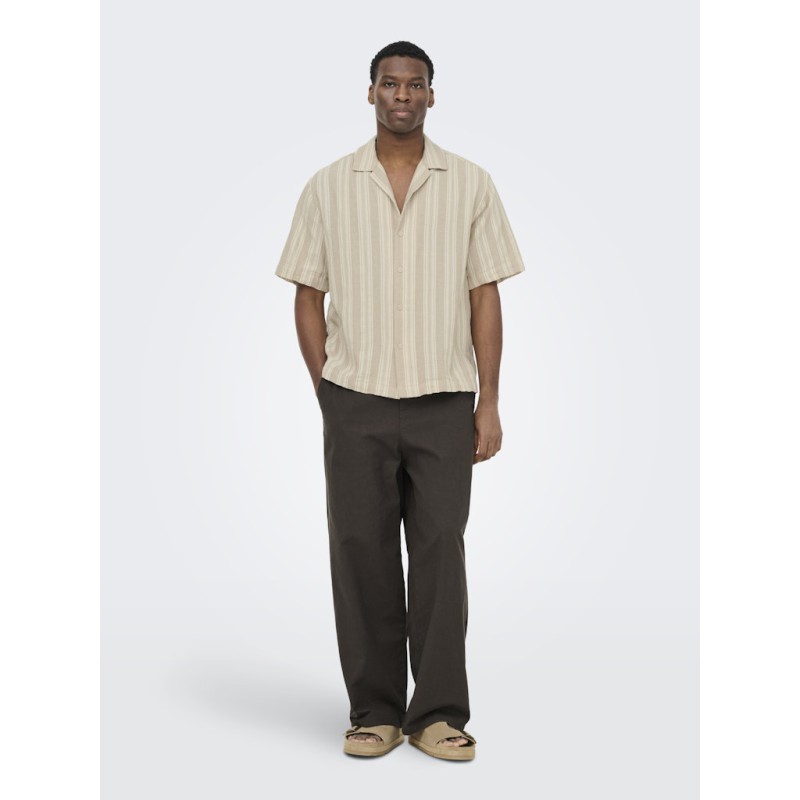 ONLY & SONS Walker Kortærmet resort Skjorte - Chinchilla