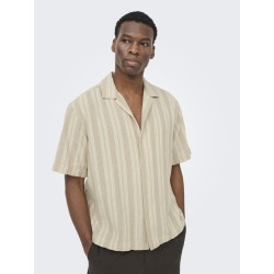 ONLY & SONS Walker Kortærmet resort Skjorte - Chinchilla
