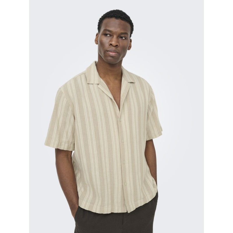 ONLY & SONS Walker Kortærmet resort Skjorte - Chinchilla