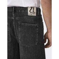 ONLY & SONS Carl Ballon Denim Shorts - Washed Black