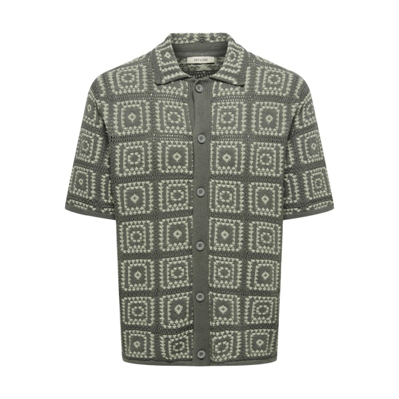 ONLY & SONS Bart Relaxed Strik Skjorte - Castor Gray