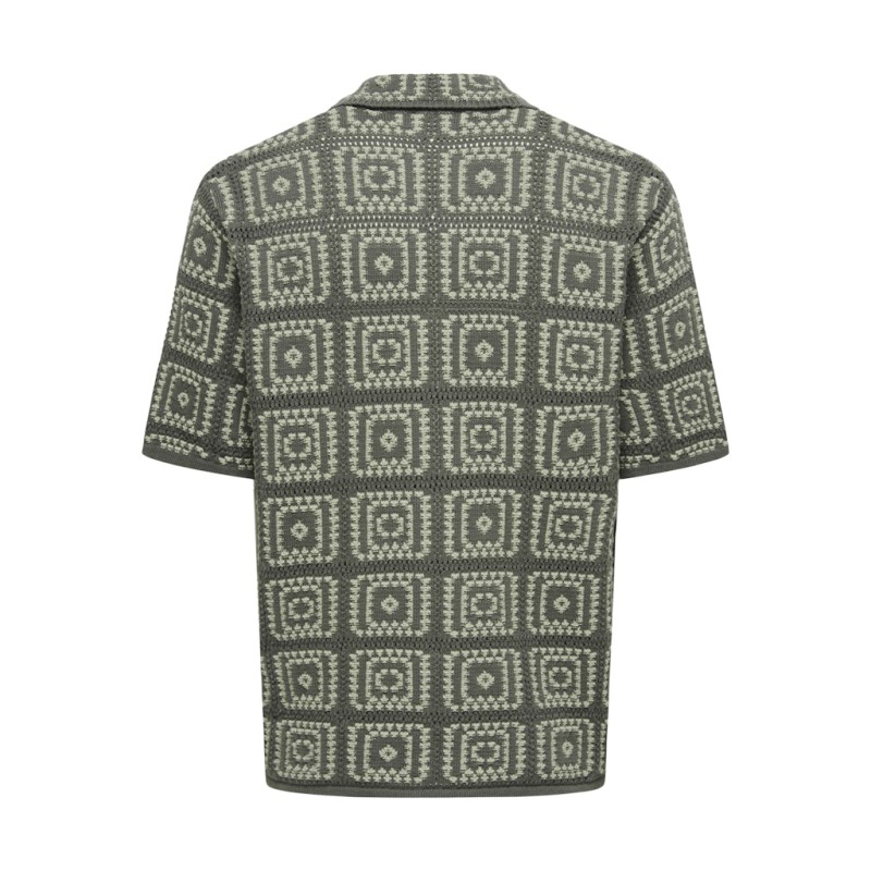 ONLY & SONS Bart Relaxed Strik Skjorte - Castor Gray