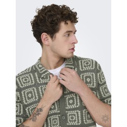 ONLY & SONS Bart Relaxed Strik Skjorte - Castor Gray