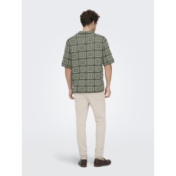 ONLY & SONS Bart Relaxed Strik Skjorte - Castor Gray