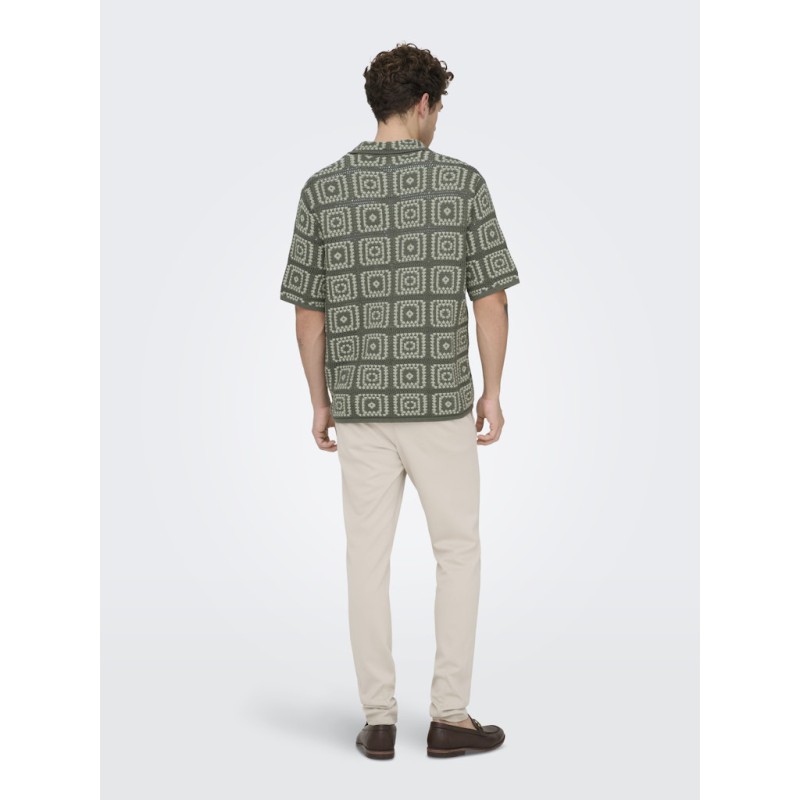 ONLY & SONS Bart Relaxed Strik Skjorte - Castor Gray