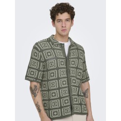 ONLY & SONS Bart Relaxed Strik Skjorte - Castor Gray