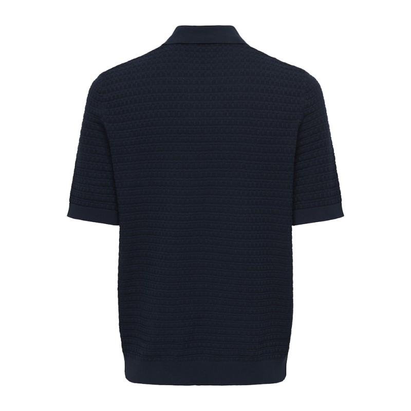 ONLY & SONS Menu Reular Kortærmet  Strik Polo - Dark Sapphire